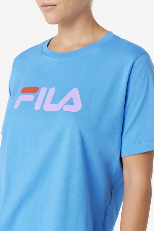 Blue Women's Fila Thea Tee T Shirts | Fila705JZ