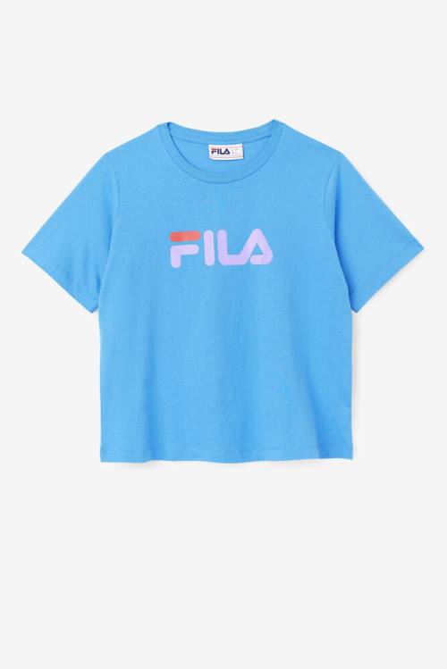 Blue Women\'s Fila Thea Tee T Shirts | Fila705JZ