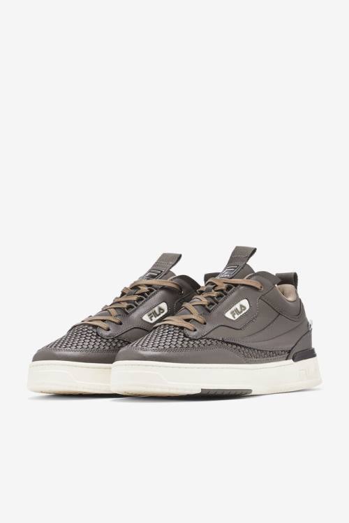 Brown Men's Fila T-1 Mid Saga Sneakers | Fila156RO