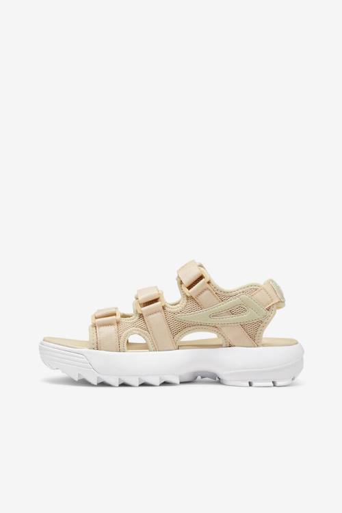 Brown / White Women's Fila Disruptor Sandals | Fila802DA