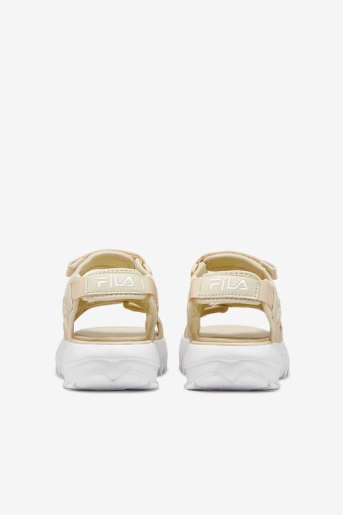 Brown / White Women's Fila Disruptor Sandals | Fila802DA