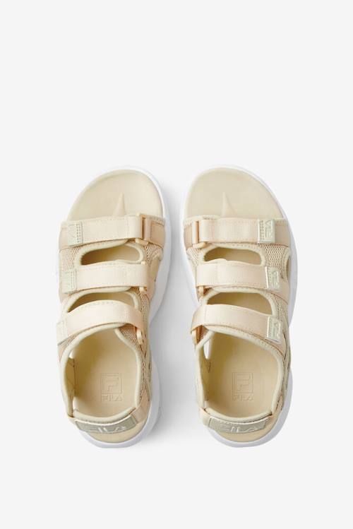 Brown / White Women's Fila Disruptor Sandals | Fila802DA