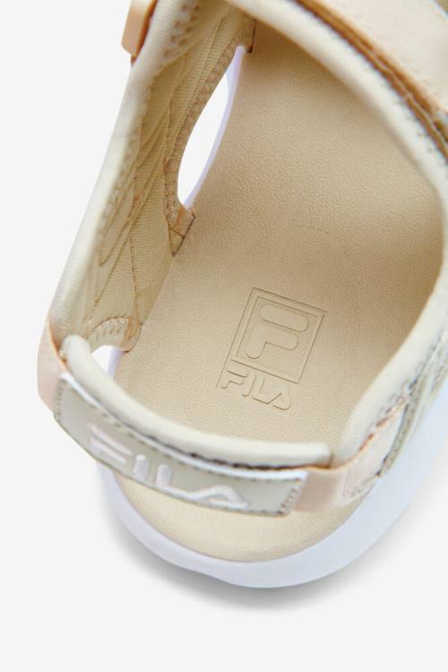 Brown / White Women's Fila Disruptor Sandals | Fila802DA