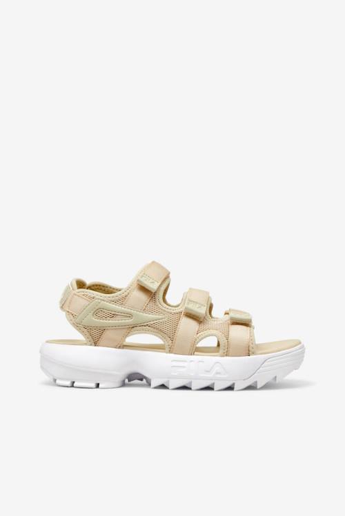 Brown / White Women\'s Fila Disruptor Sandals | Fila802DA