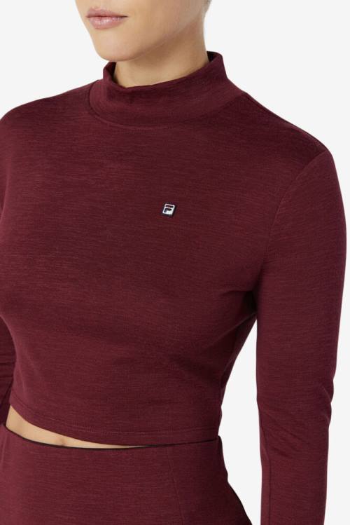 Brown Women's Fila Luise Turtleneck Sports Tops | Fila760EO