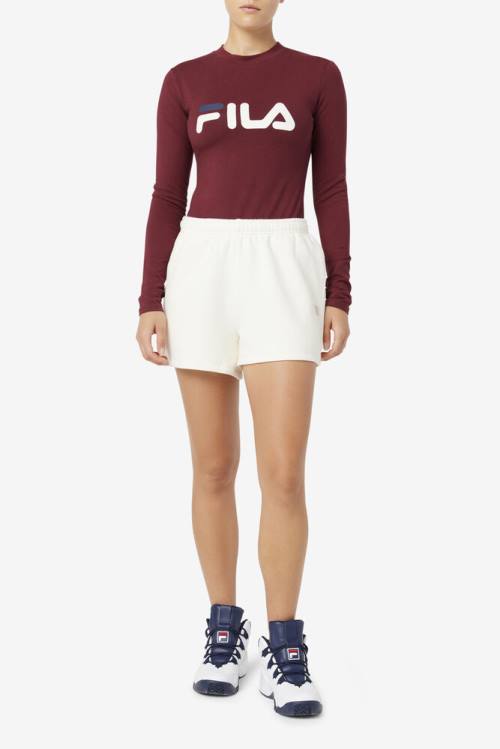 Burgundy Women's Fila Chaya Bodysuit | Fila916GR