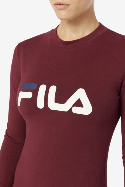 Burgundy Women's Fila Chaya Bodysuit | Fila916GR