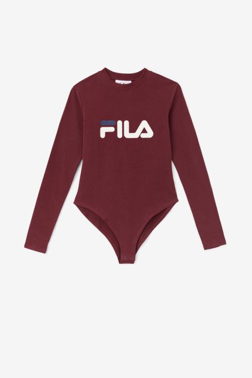 Burgundy Women\'s Fila Chaya Bodysuit | Fila916GR