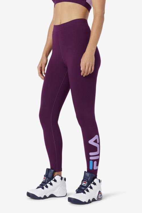 Burgundy Women's Fila Elora Leggings | Fila409IR