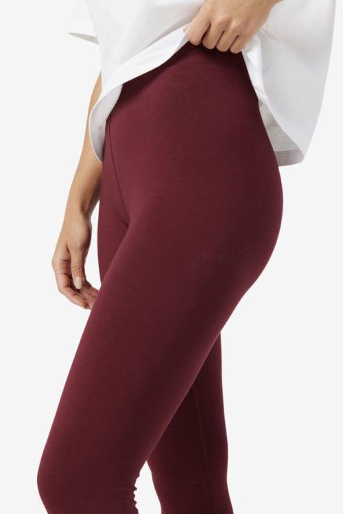 Burgundy Women's Fila Elora Leggings | Fila704MC