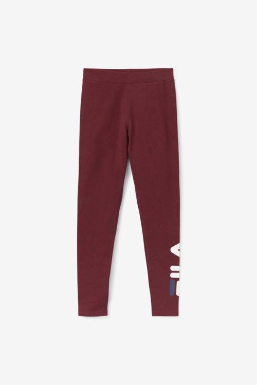 Burgundy Women\'s Fila Elora Leggings | Fila704MC