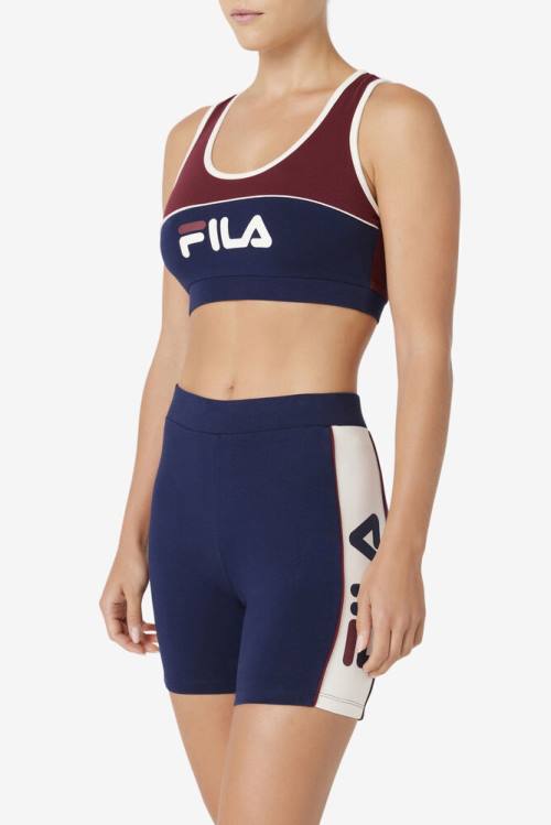 Burgundy Women's Fila Kairi Bra Sports Tops | Fila815WJ