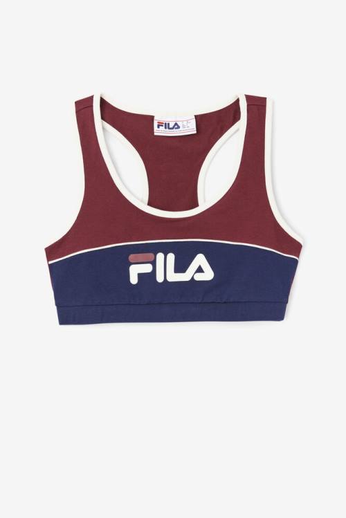 Burgundy Women\'s Fila Kairi Bra Sports Tops | Fila815WJ