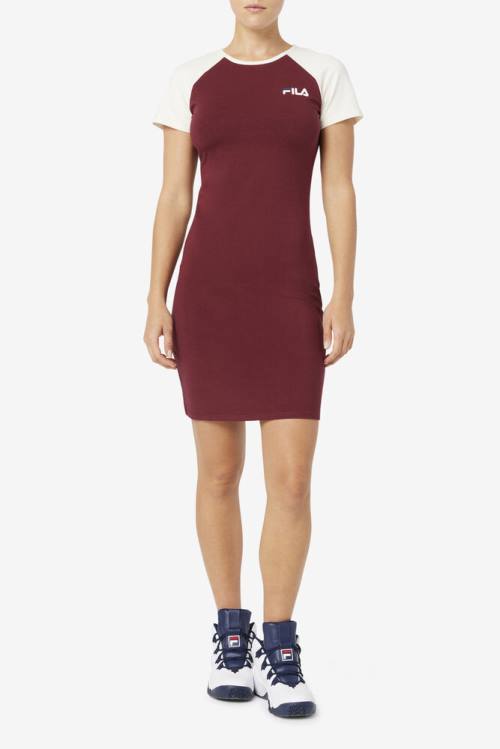 Burgundy Women's Fila Kyra Dress | Fila321NF