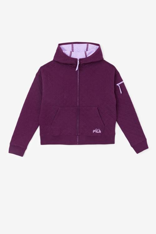 Burgundy Women\'s Fila Leilani Quilted Jackets | Fila371JU