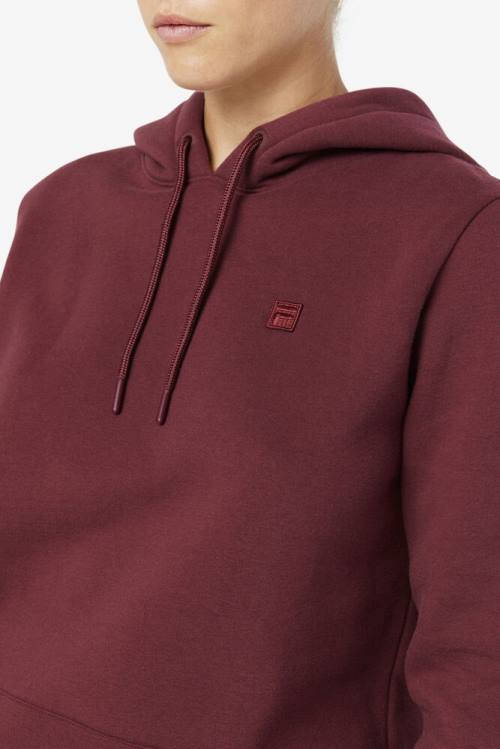 Burgundy Women's Fila Lylah Hoodie | Fila976GT