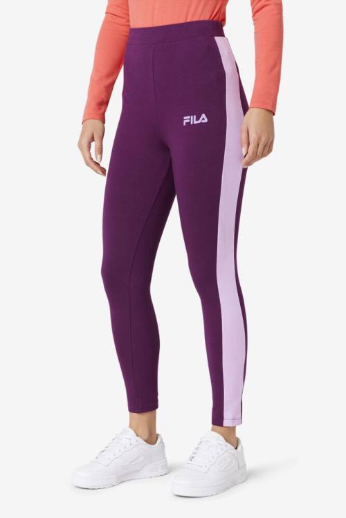 Burgundy Women's Fila Mercy Leggings | Fila703IT