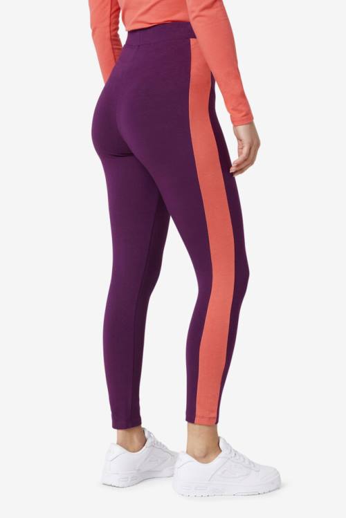 Burgundy Women's Fila Mercy Leggings | Fila703IT