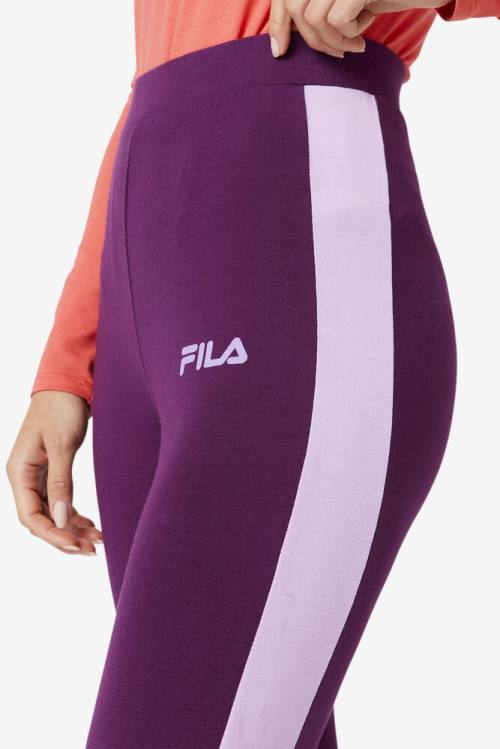 Burgundy Women's Fila Mercy Leggings | Fila703IT