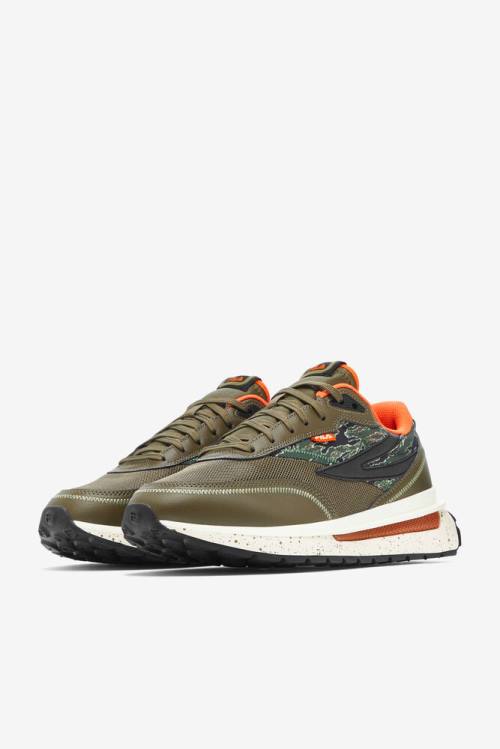 Camo / Red Orange Men's Fila Renno Camo Sneakers | Fila405RC