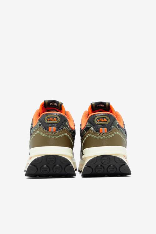 Camo / Red Orange Men's Fila Renno Camo Sneakers | Fila405RC