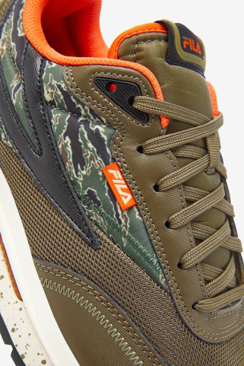 Camo / Red Orange Men's Fila Renno Camo Sneakers | Fila405RC