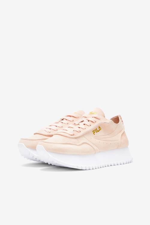 Coral / Metal Gold / White Women's Fila Orbit Deconstructed Sneakers | Fila419ZQ