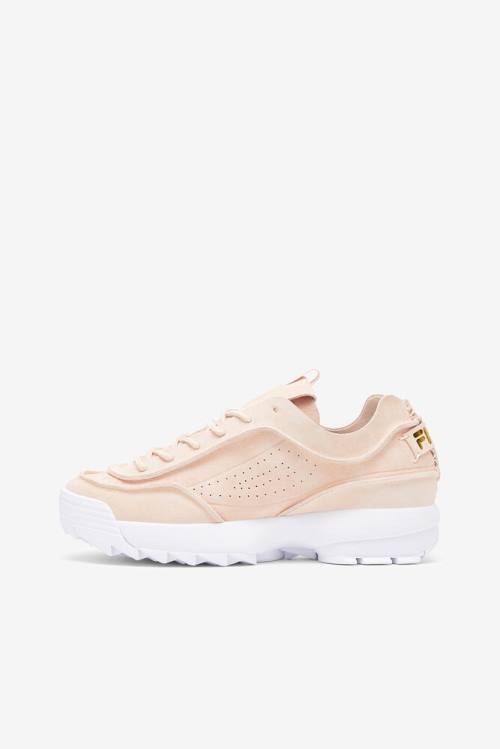 Coral / Metal Gold / White Women's Fila Disruptor 2 Deconstructed Sneakers | Fila831ZN