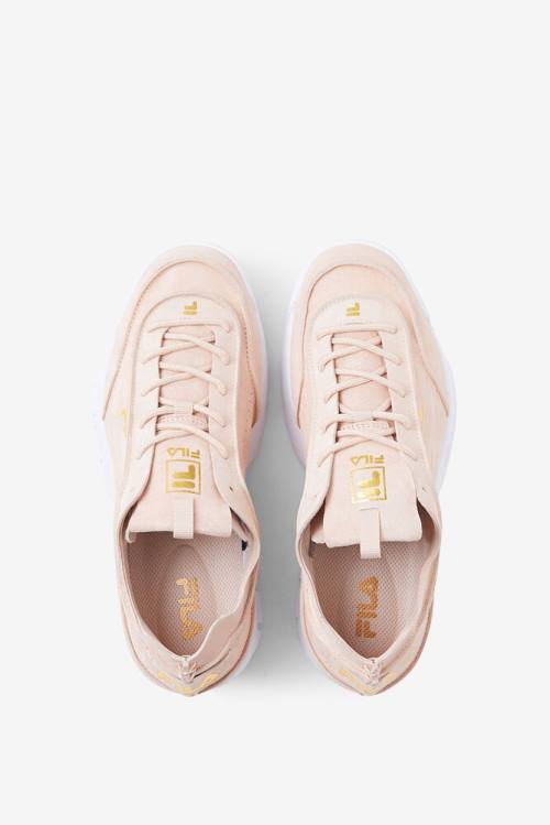 Coral / Metal Gold / White Women's Fila Disruptor 2 Deconstructed Sneakers | Fila831ZN