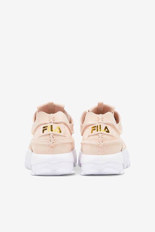 Coral / Metal Gold / White Women's Fila Disruptor 2 Deconstructed Sneakers | Fila831ZN