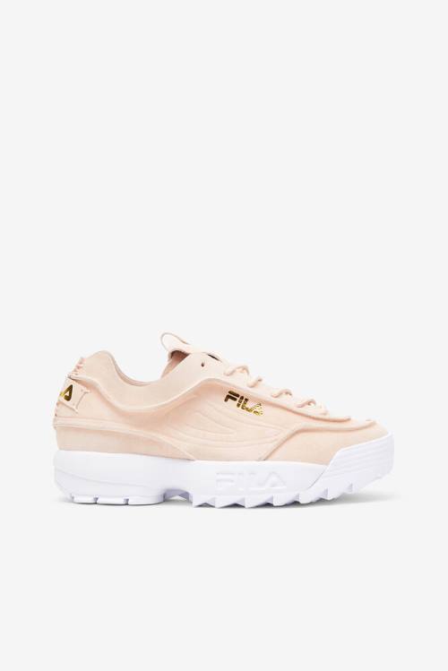 Coral / Metal Gold / White Women\'s Fila Disruptor 2 Deconstructed Sneakers | Fila831ZN