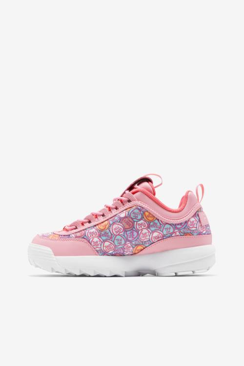 Coral Pink / Rose / White Women's Fila Disruptor 2 Valentine's Day Sneakers | Fila427EQ