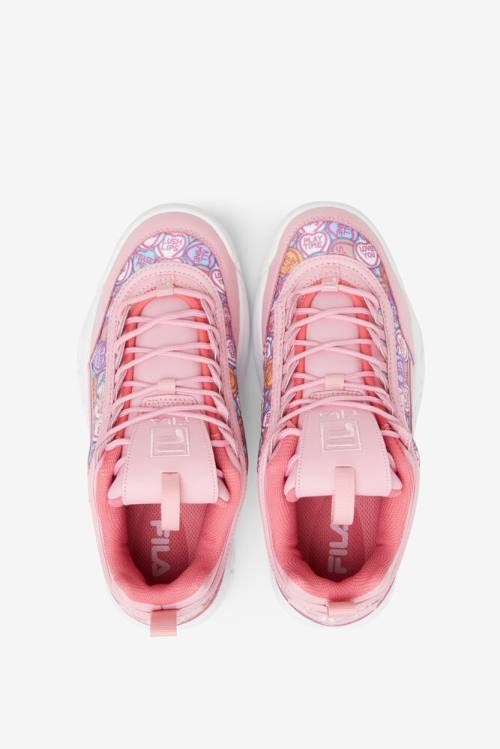 Coral Pink / Rose / White Women's Fila Disruptor 2 Valentine's Day Sneakers | Fila427EQ