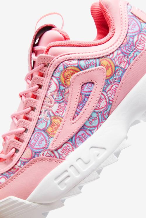 Coral Pink / Rose / White Women's Fila Disruptor 2 Valentine's Day Sneakers | Fila427EQ