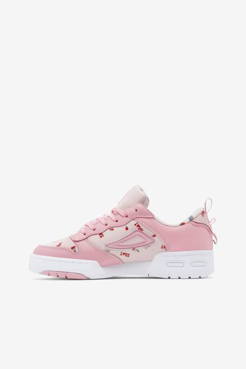 Coral Pink / White Women's Fila Lnx-100 Chain Stitch Sneakers | Fila649NE