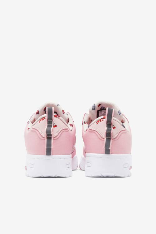 Coral Pink / White Women's Fila Lnx-100 Chain Stitch Sneakers | Fila649NE