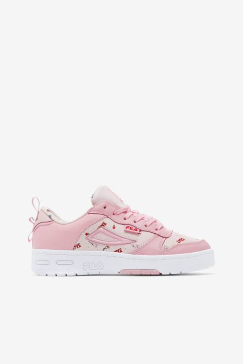 Coral Pink / White Women\'s Fila Lnx-100 Chain Stitch Sneakers | Fila649NE