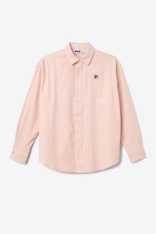 Coral / White Women\'s Fila Ariella Dress Shirts | Fila730HK