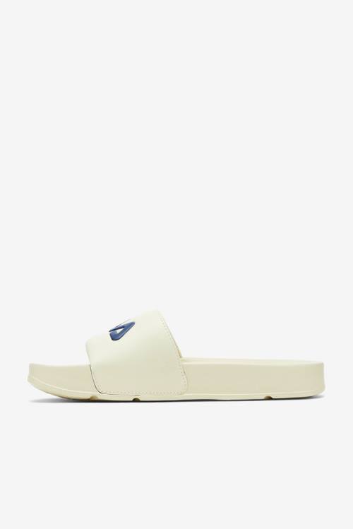 Cream / Navy / Red Men's Fila Drifter Slides | Fila093AC