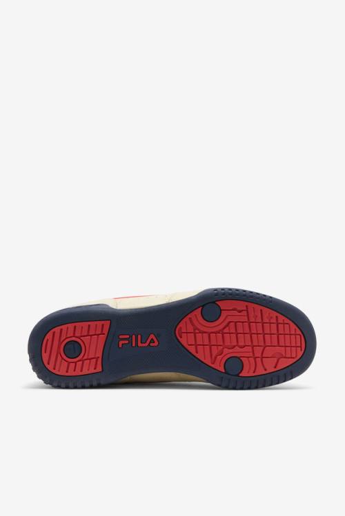 Cream / Navy / Red Men's Fila Original Fitness Sneakers | Fila507GZ