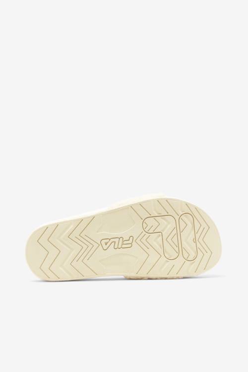 Cream / Navy / Red Women's Fila Fuzzy Drifter Slides | Fila475ZF