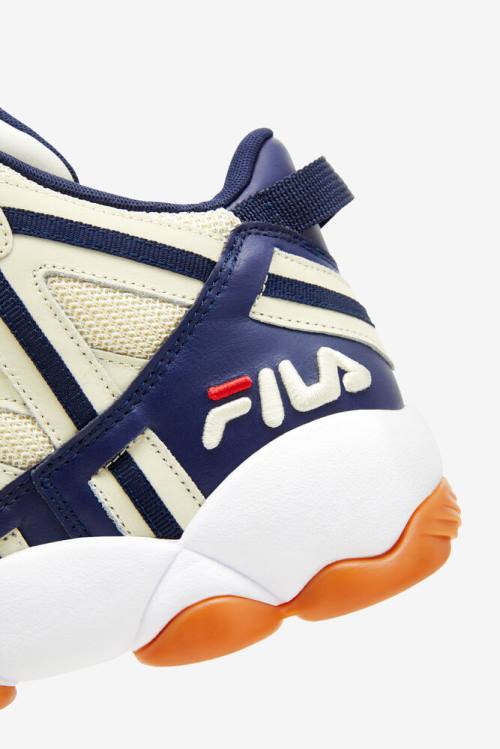 Cream / White / Navy Men's Fila Stackhouse Spaghetti Sneakers | Fila905GL