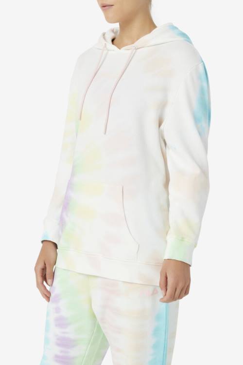 Cream Women's Fila Aerolynn Tie Dye Hoodie | Fila643YE