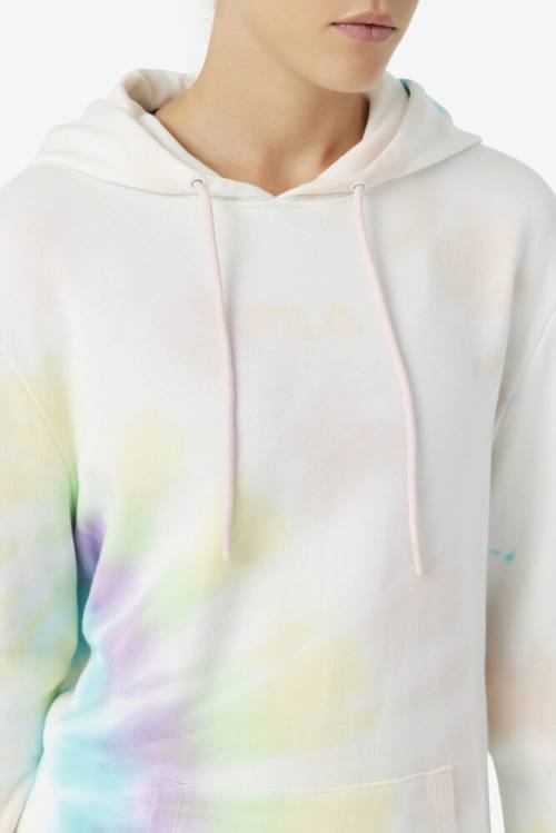 Cream Women's Fila Aerolynn Tie Dye Hoodie | Fila643YE