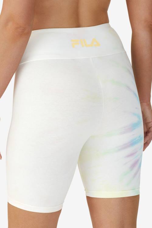 Cream Women's Fila Taima Tie Dye Bike Shorts | Fila735XP