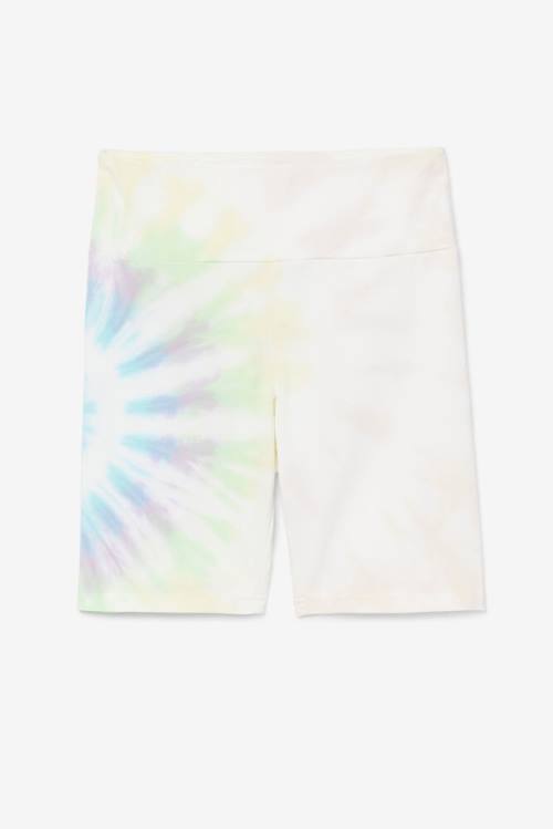 Cream Women\'s Fila Taima Tie Dye Bike Shorts | Fila735XP