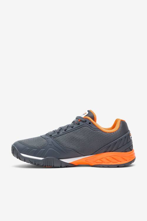 Dark Grey / White / Orange Men's Fila Volley Zone Sneakers | Fila563KZ