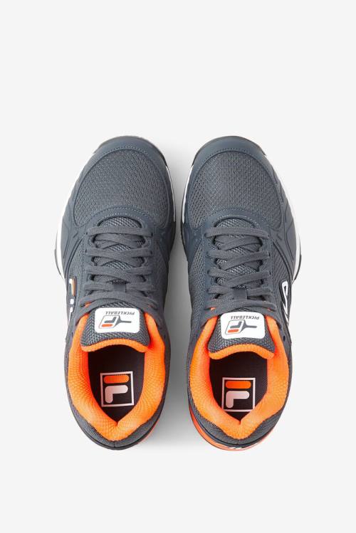 Dark Grey / White / Orange Men's Fila Volley Zone Sneakers | Fila563KZ