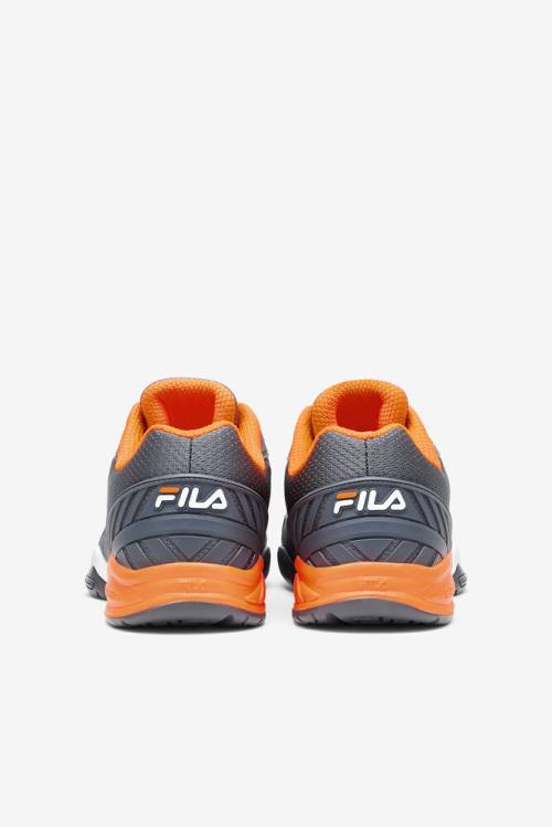 Dark Grey / White / Orange Men's Fila Volley Zone Sneakers | Fila563KZ