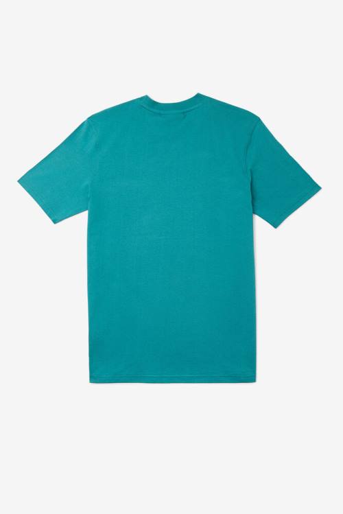 Dark Turquoise / White Men's Fila Eagle Tee T Shirts | Fila148KL